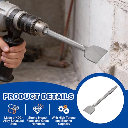 HARFINGTON 65A Shank Floor Scraper Chisel 16.1" x 4.72" Steel Jack Hammer Chisel Bit for Electric Demolition Gardening Landscaping Digging Cutting - size: 16.1" x 4.72"