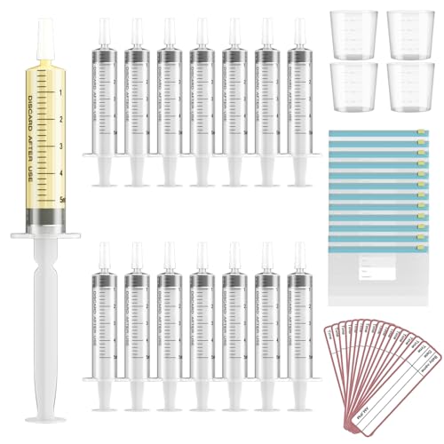 120 Sets 5ml Colostrum Collector Kit Include No Needle Colostrum Syringes with Caps 1mlx120, Stickerx120, 20ml Measuring Cupx4, Ziplock Storage Bagx12 for Breastmilk Collector - size: 120pcs-5ml