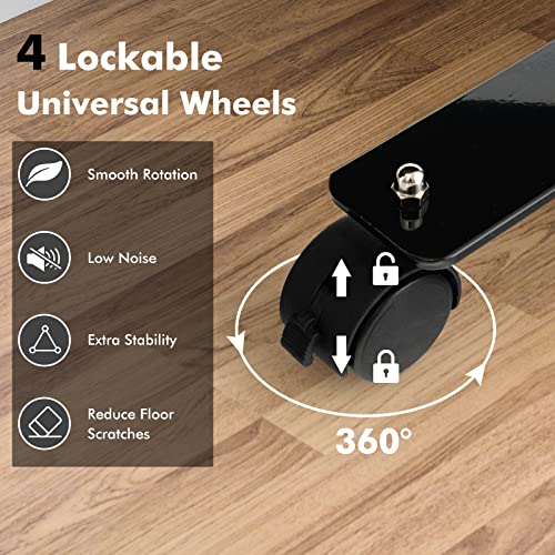 Giantex 73" x 73" Single Panel Room Divider with Wheels, Gray | Mobile Privacy Screen with Lockable Casters, Rolling Fabric Partition Wall for Home, Office, Studio - color: Grey, size: 73''W x 73''H (1 Panel)