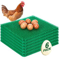 Green 6 Pack Chicken Nesting Box Pads with 6 Pcs Fake Wooden Eggs Washable Artificial Grass Nesting Pads Reusable Plastic Bedding Laying Mats for Chicken Coop, 12" x 12" - color: Green