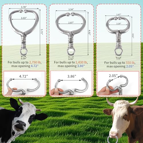 Longtor Bull Nose Ring, Carbon Steel, Rustproof, Secure Lock (2.76″) | Heavy duty for cattle/livestock. Easy insert & secure lock. Rustproof steel. Farmer/vet essential. - size: 2.76″