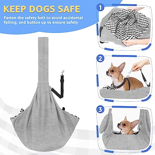 SlowTon Dog Carrier Sling - Thick Padded Shoulder Strap Adjustable, Cloud S | Dog Carriers for Small Dogs, Puppy Carrier Purse for Pet Cat with Front Zipper Pocket Safety Belt Machine Washable - color: D-Light Grey Knitted Fabric