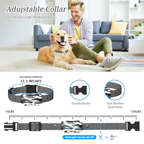 Htcuto GT1 Wireless Dog Fence for Dogs, 3500ft Outdoor Electric Dog Fence with 6100ft Remote Dog Training Collar, No Subscription, Ultrasonic/Vibration/Shock, Waterproof, 2-Dog System