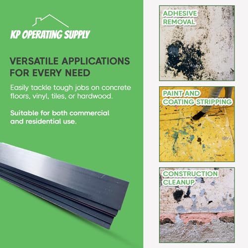 8-Inch Floor Scraper Blades, 5 Pack Replacement | Five 8-inch angled replacement blades fit compatible floor scrapers for flooring removal, adhesive, residue and demolition - size: Pack of 5