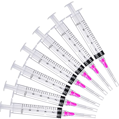 20 Pack 10ml Industrial Sterile Syringes with 18Ga 1.5 Inch, Plastic Disposable Syringe for Scientific Labs, Liquids Refilling and Measuring - style: 10ml syringe with needle18ga