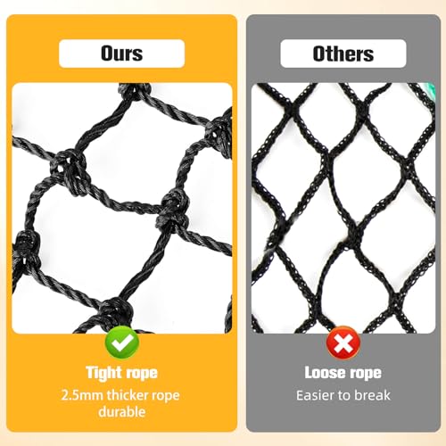 6x6ft Round Bale Hay Net for Horses - Large Size Thick & Durable, Black Nylon Net with 1.75 inch Holes - Square Slow Feed Hay Nets for Horses and Goats - Healthier Feeding Solution.