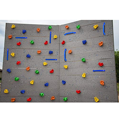 DIY Rock Climbing Holds Kit, 20 Holds & 8FT Rope for Kids | 20 Rock Holds, 2 Handles, 1 8FT Knotted Rope, For Swing Sets & Jungle Gyms