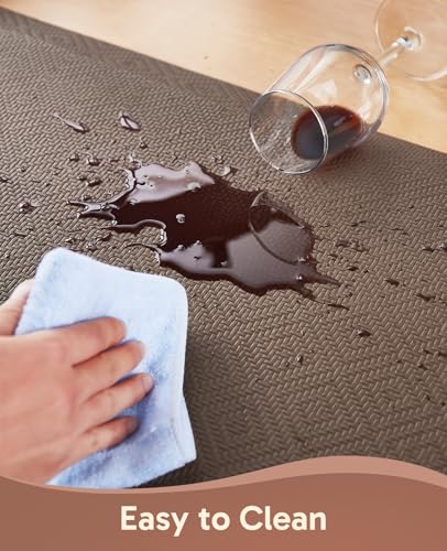Ophanie Kitchen Mats for Floor, 1/2 Inch Thick, 20x32 Anti Fatigue Cushioned Mat,Kitchen Rugs,Waterproof,Comfort Ergonomic Standing Mat for Office,Home,Sink with 99+ Pairs of Anti-Slip Bottom Ridges - color: Brown, size: 20"L x 32"W x 0.5"Th