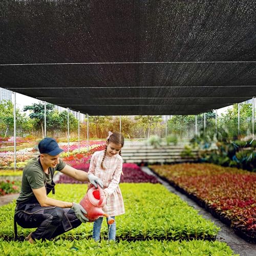 90% Shade Cloth,12×26FT,Tear Resistant Sun Shade Net with Reinforced Grommet,Durable Garden Shade Tarp Cover for Greenhouse,Sunshade Outdoor Patio and Pergola,Chicken Coop,Plant Cover,Black - size: 12×26FT