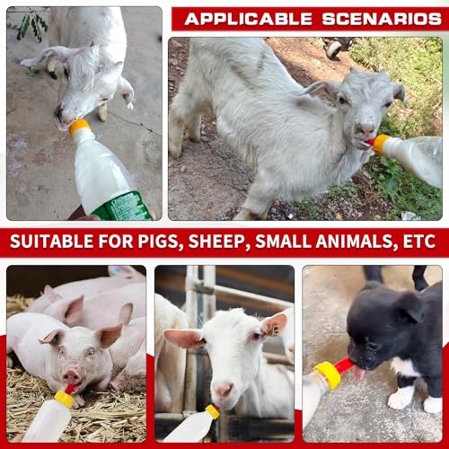 20 Pack Goat Lamb Nipples Soft Rubber Animal Milk Feeding Nipple | with Flutter Valve & Vent Leak-Proof Slow Flow Reusable Teat for Lambs Goat Sheep Pup Foal Calf Piglet, Screw On Soda Bottle - color: yellow
