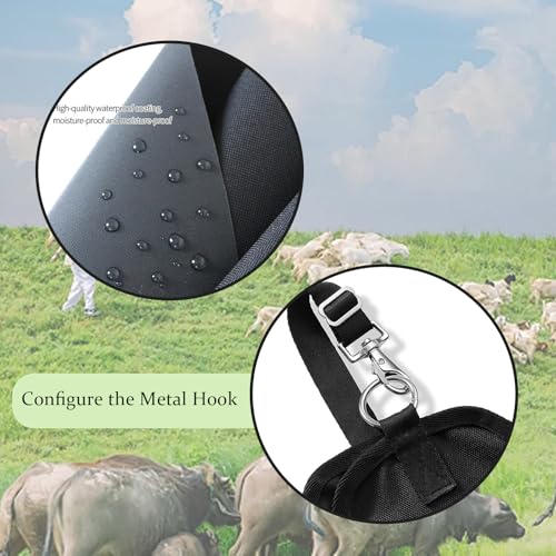 Goat Hay Feeder, Hay Bags for Horses, Sheep, with Adjustable Open Feed Hole for Slow Feeding-Black - color: Black