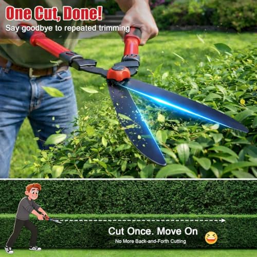 Hedge Clippers Shears Sharp Clean Cuts - Teflon Coated High Carbon Steel Blades,Ergonomic Comfortable Handle,Lightweight 24.8in Hedges Shears for Gardening Yard Effortless Trimming Shaping Shrubs Bush
