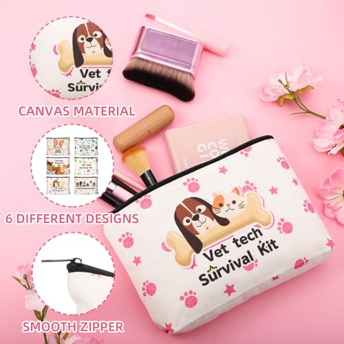 Kacctyen 12 Pcs Veterinary Appreciation Gifts for Women Veterinarians Cosmetic Bags Veterinary Technician Gift Dog Lover Doctor Makeup Bag for Clinic Staff Coworker Gift - style: Vet Tech