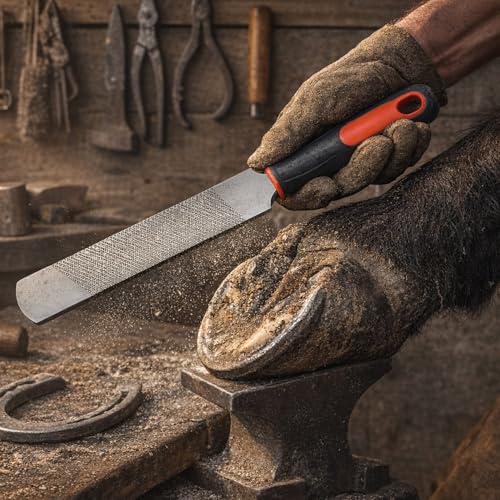 8 Inch Hoof Rasp,Farrier Rasp File,Horseshoe File with Rubber Handle,Farrier File Tool,Mini Rasp Hoof File Equine Hoof Rasp for Horses,Pig Hoof File,Goat Rasp