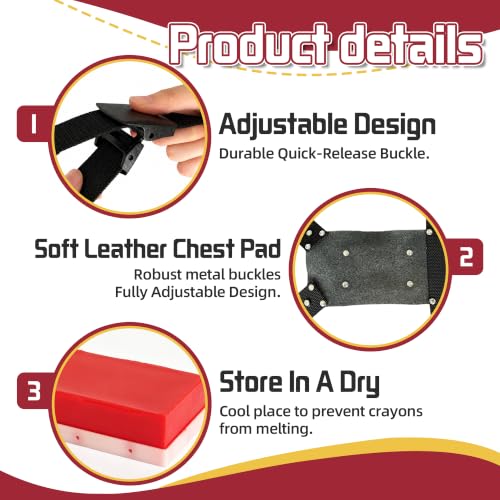 Ram Breeding Marking Harness for Sheep & Goat, 3 Pack Mating Crayon Block | Marker with Heavy-Duty Nylon Adjustable Straps, Heat Detection & Mating Record Tool, Farm Livestock Breeding Equipment - color: Red