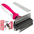 Spring Blossoms-2 in 1 Professional Grooming Rake for Cats & Dogs-Dematting Comb for Easy Mats & Tangles Removing,Pet Brush Safe No More Nasty Shedding and Flying Hair (Rose) - color: Rose