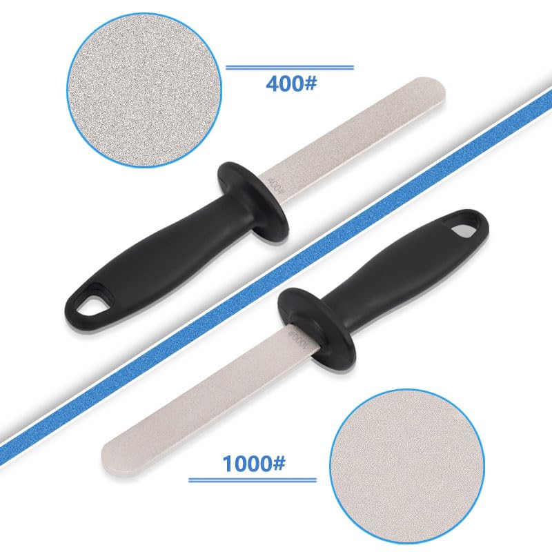 Hoof Knife and Sharpener for Horses, Farrier Tool Kit, Double-Edged Hoof Trimming Knife, High-Carbon Steel Blade