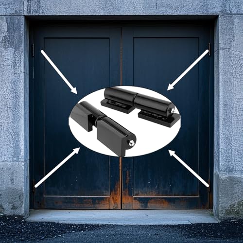 SHEUTSAN 2 Pack 7 Inch Heavy Duty Barrel Gate Hinge, Weld On Barrel Gate Hinges Trailer Gate Hinges with Steel Ball Bearing for Swing Gates, Trailer Ramp Gates, Black