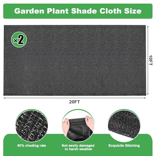 MUDEREK 2 Pcs Plant Sun Protection Cloth, 10x20FT Garden Plant Shade Cloth | Breathable HDPE Light Refraction Sunshade Cloth for Protecting Plants Vegetable Rows UV Resistant Shade Fabric - size: 2 pcs 10x20FT