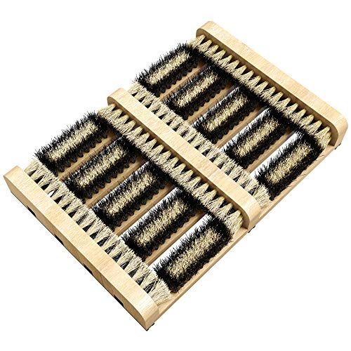 SCRUBIT Boot Scrubber Shoe Brush – Outdoor Boot Brush for Snow & Ice, All Weather Shoes & Boots Cleaner, Removes Snow, Sand and Mud – 14.2 x 10 in. Boot Scraper Door Mat