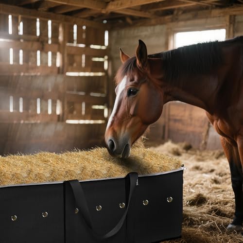 1Pcs Large Horse Hay Storage Bag, Breathable Mesh 44*20*16 Inch | Large Tote Feeding Bag for Horses, Cattle, Goats, Sheep Farm Livestock Supplie - size: 1 Pcs