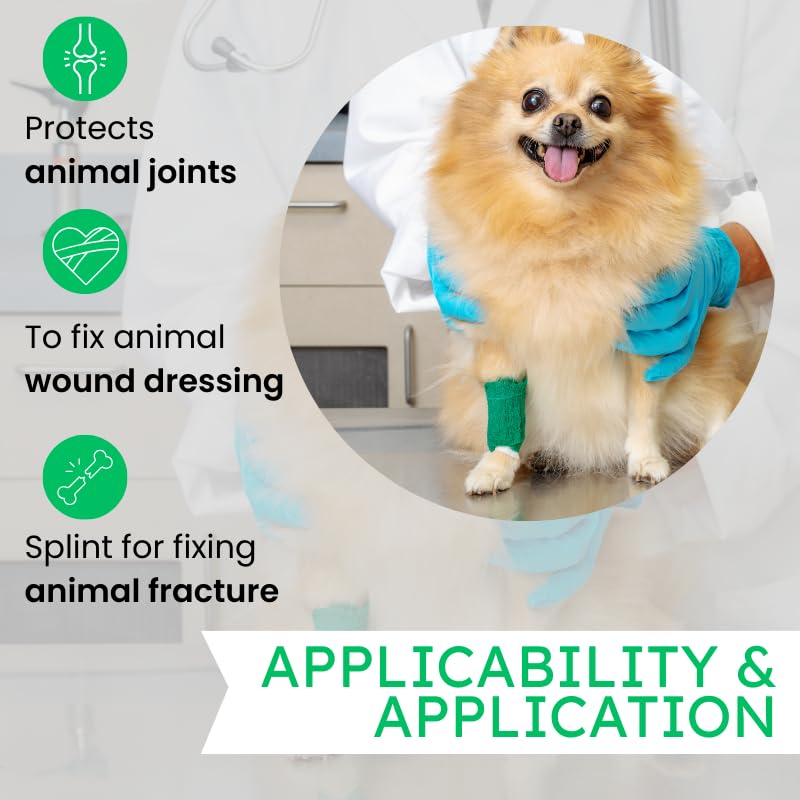 4" Cohesive Flexible Bandage Wrap – Green - 8 Pack | Self-Adherent Vet Tape for Animal Use | Breathable, Easy Tear, No Clips Required | Ideal for Horses, Dogs, Livestock, Pets - color: Green