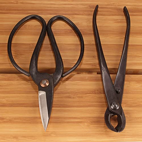 BambooMN Bonsai Basics Set - 8" Concave Cutter, 7" Heavy Duty Shear - 3 Sets - color: Concave Cutter & Heavy Duty Shear Set, size: 3