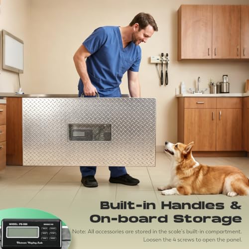 CGOLDENWALL Large Dog Scale 1100lb/0.2lb, Livestock Scale with Platform 40.5"x20.8", Dog Scales for Large Breed Pet Scale