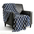 Heated Throw Blanket with Built-in Button Controller 50"x60" Electric Blanket with Soft Flannel Sherpa Fleece 4 Heat Settings 4-Hour Auto Shut Off Overheat Protection for Couch Bed and Office - color: Navy White, size: Throw