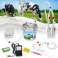 2-in-1 Upgrade 1.3Gal/5L Portable Electric Milker, Milking Machine for Cows and Goats with Food-Grade Stainless Steel Bucket, 4 Teat Cups and Pulsation Vacuum System for Farm, Ranch and Home Dairy Use - size: 5L Two-in-One Milking Machine