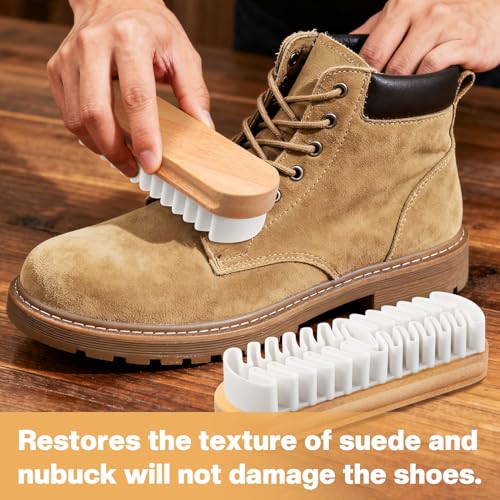 2 Pcs Suede Shoe Brush Nubuck Leather Cleaner Shoes Shine Dauber Crepe Applicators Set(2 Suede Brushes) - style: 2 Suede Brushes
