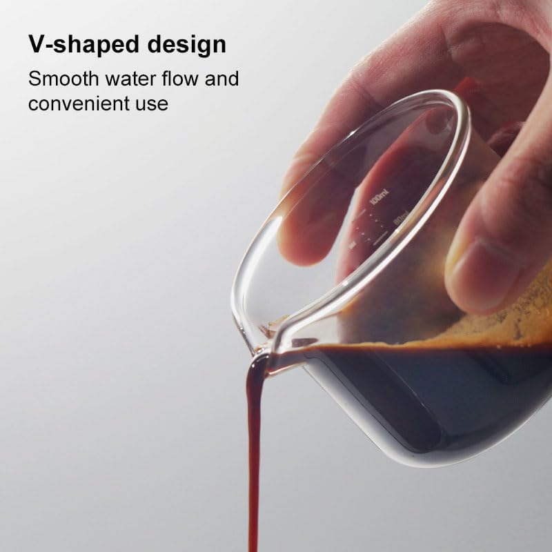Espresso Cups, 100ML/3OZ Espresso Cups, Espresso Shot Glasses with V-Shaped Mouth, Clear Accessories, Milk Frothing Pitcher (1pcs)