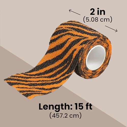 Zodaca Vet Wrap Rolls - Pet & Dog First Aid Tape - Self-Adherent Support Bandage Wrap - Animal Print Bandages - 6 Rolls, 2 in x 15 ft