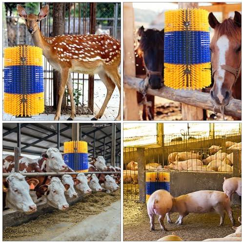 Livestock Scratching Brush Upgraded Large Cow Scratcher Tool Anti-Itch Tool Massage Grooming Cattle Brush With 12 Screws For Horses，Goat,Cattle,Cow,Sheep, Pigs（1pack） - size: 1pack