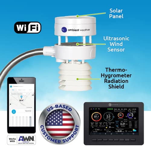 Ambient Weather WS-5050 Ultrasonic Smart Weather Station | Smart Home Ready - style: Display Console + Ultrasonic
