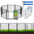 ADAVIN Tall Garden Fence, 48 in(H) 10 Panels Heavy Duty Iron Metal Animal Barrier Fence, Indoor or Outdoor Dog Playpen, Temporary Fence, No Dig Garden Border Fencing for Yard, Total 22.1 FT(L),Black - size: 10panels-48in(H)×22.1ft(L)