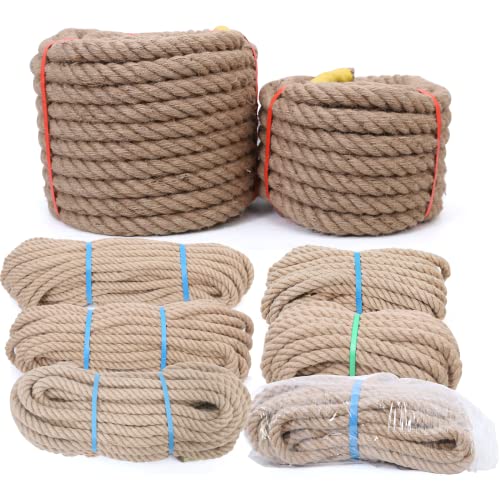 Jute Rope,1 1/2inch x 100 Ft Natural Twisted Manila Heavy Duty Hemp Ropes for Crafts,Swing for Tree,Gardening, Bundling, Hammock, Nautical, Tug of War, Railings, Home Decorating - size: 1 1/2 inch x 100 FT