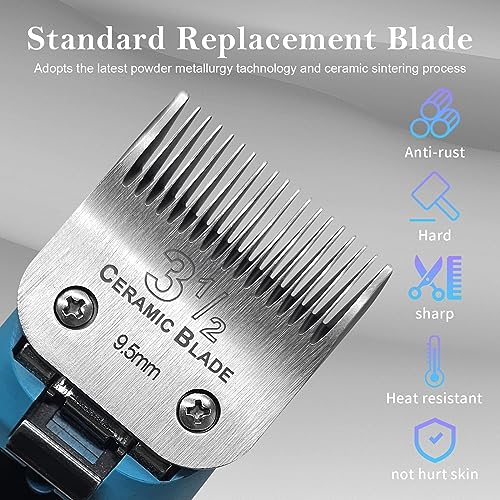 3-1/2 Replacement Blade compatible with Oster Classic 76/Andis dog Clipper | Cut Length 3/8"（9.5MM）,2 Pack,Compatible with Andis/oster Classic 76/Star-Teq/Power-Teq/A5 Clipper - color: SIZE 3-1/2(2 PACK)