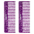 2Pcs Large Bright Violet Wide Tooth Comb for Women, Men, and Kids - Handmade, for Curly Hair. Long and Short Hair Detangler Comb for Wet and Dry Use. Professional Hair Cutting Comb - 6.29 Inches - size: 2PCS