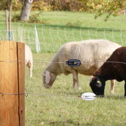Electric Fence Corner Insulators, End Post Insulator Fiberglass Material for polywire White 5pcs - size: 5 pcs