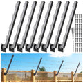 Hulave 8-Pack Angle 25° Fence Post Extender High 23" Fence Barbed Wire Extend Arm for Outdoor Fences to Increase Height for Privacy,Security Prevent Animals from Jumping and Breaking in (Matte Black) - size: 23.5in-25°Angles