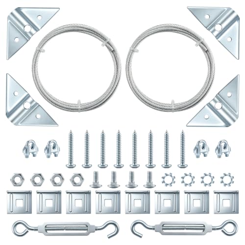 HOME MASTER HARDWARE 2 Pack Anti Sag Gate Kit for Wooden Fence Repair, Zinc Plated Steel, Anti-sag Gate Hardware Kit-Turnbuckle, Hooks, Heavy Steel Cable(7.5ft), Screws - color: Zinc, size: 2 Pack