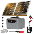 6-12KV Adjustable Output 30 Miles 1.5J Solar Electric Fence Charger | SEF-02, High-Efficiency 15W Solar Panel for Livestock, Farms & Remote Pastures, 12V 7Ah Battery, 24H Uninterrupted Protection - color: Gray