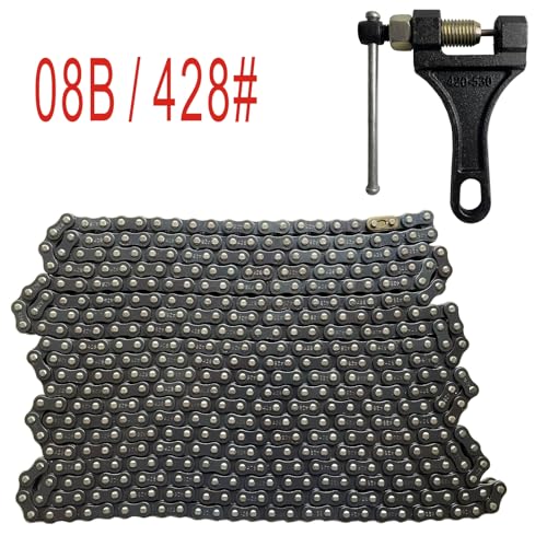 08B Roller Chain 20 Feet 480 Link with Chain Breaker | with 10 Connecting Links for Chain Driven Sliding Gate Opener for Replacement and Extension 08B Metric Standard 428#