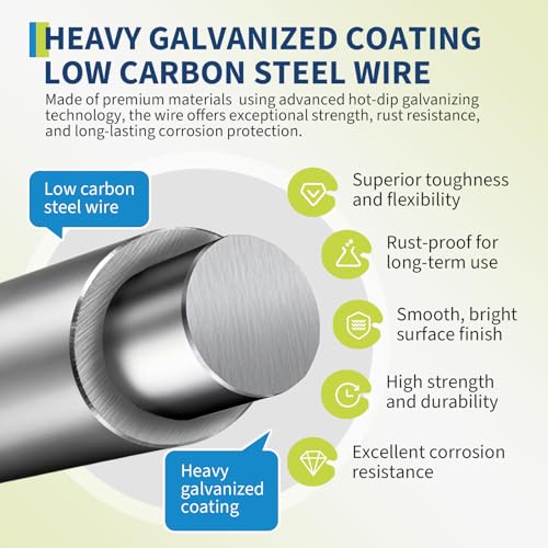 Garvee 5FT x 524FT Field Fence, Galvanized Woven Wire Livestock Fencing Roll - size: 5ft x 524ft