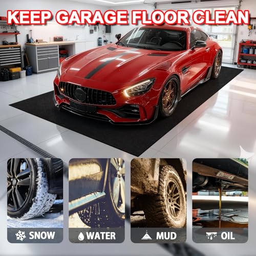 Extra-Large Garage Mat 22' x 8'10" - Durable Oil Mat for Garage Mats for Floor Under Car, Washable Garage Rug, Absorbent Floor Mats with Waterproof Liner, Garage Carpet, Oil Change Mats, Car Rug - size: 8'10" x 22' (Rectangular)