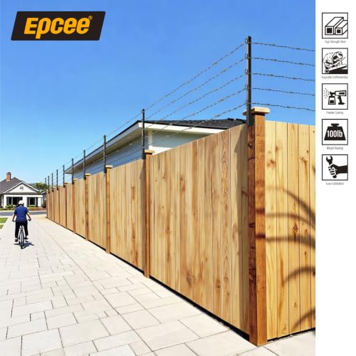 Fence Post Extender, 31" Fence Barbed Wire Extend Arm，for Outdoor Fences to Increase Height, Protect Privacy and Pets Jumping Off (8, 31in) - size: 31in