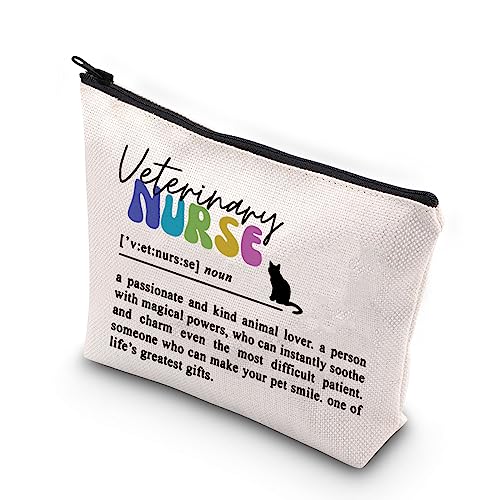 WCGXKO Veterinarian Gift Vet Tech Appreciation Gift Vet Doctor Nurse Zipper Pouch Makeup Bag (vet nurse noun)
