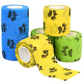 6pcs 2" Self Adhesive Bandage Wraps, Paw Prints A | for Dogs Pet Animals & Ankle Sprains & Swelling - size: 6pcs 2" Paw Prints A