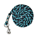 Horse Poly Lead Rope with Heavy Duty Bolt Snap, Braided Rope for Horse and Livestock (Light Blue/Black) - color: Light Blue/Black